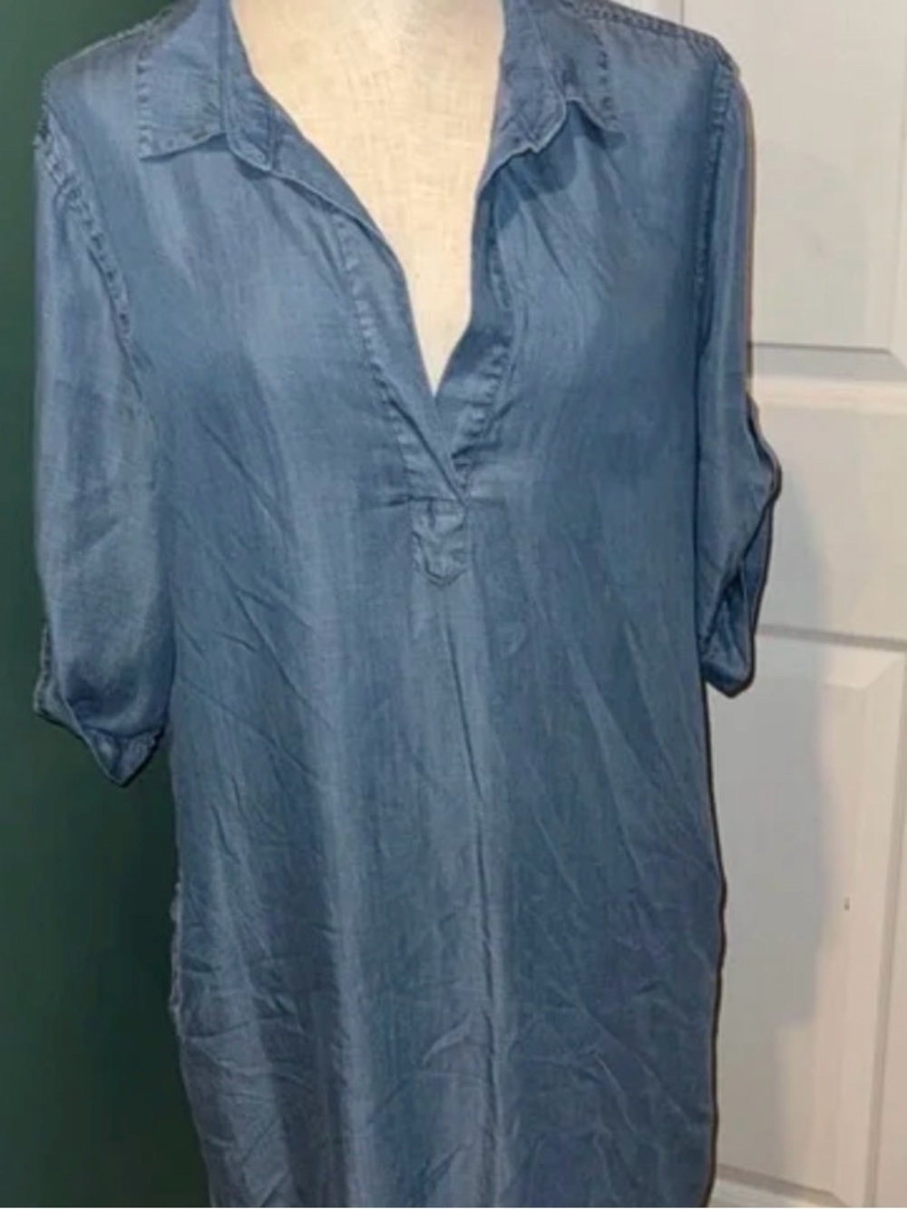 Philosophy Light Blue Chambray V-Neck Tunic